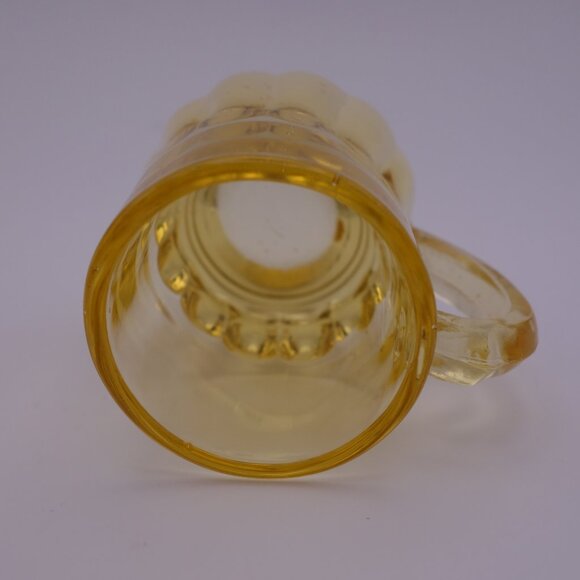 Vintage Federal Glass Yellow Glass Beer Glass with Handle Shot Glass - Picture 4 of 11